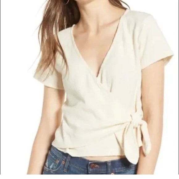 Madewell  Wrap-Tie Top Sz L - Picture 1 of 13